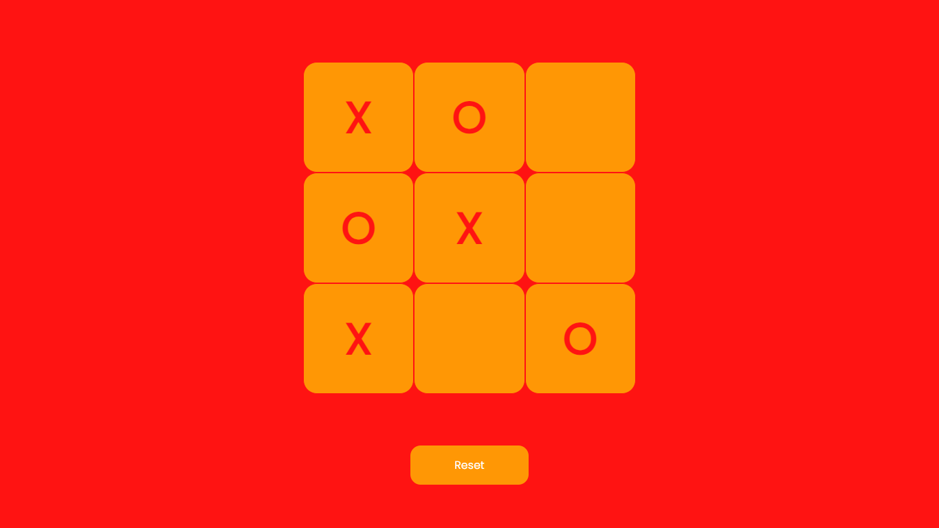 Screenshot of a Tic Tac Toe board mid-game